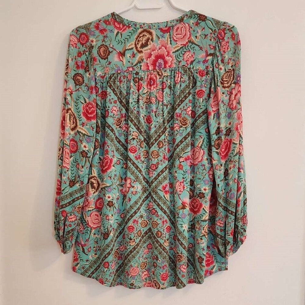 Spell & the Gypsy Collective Babushka Turquoise Blouse Shorts Set XS - Picture 12 of 16